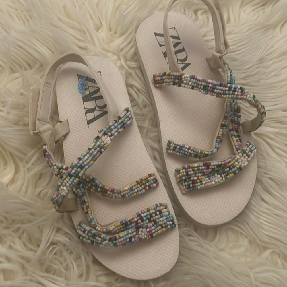 Zara girls beaded sandals